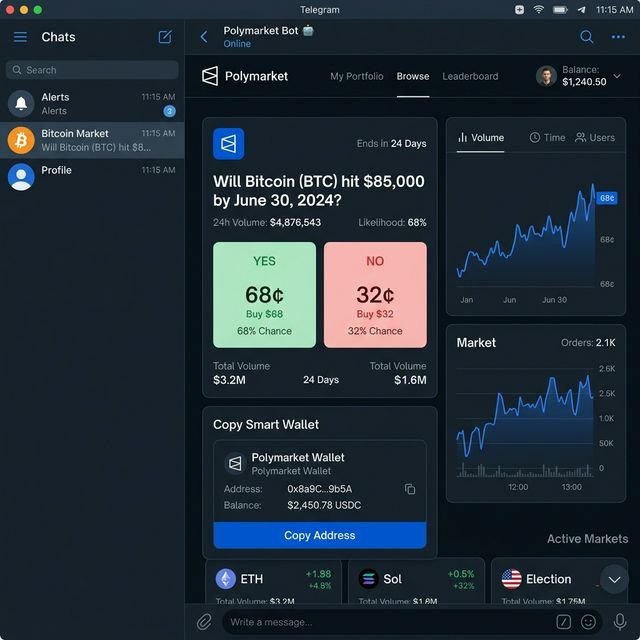 PolyGunSniperBot - Polymarket Telegram trading bot interface